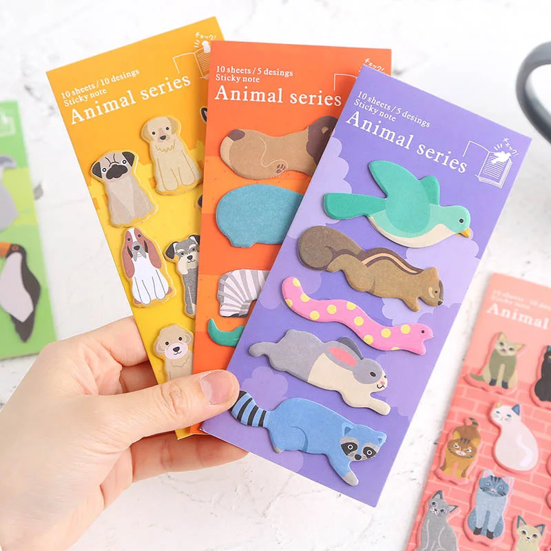 Kawaii Cat блокноты для заметок милые Липкие заметки креативные животные блокноты для заметок для детей Подарки школьные офисные принадлежности корейские канцелярские принадлежности