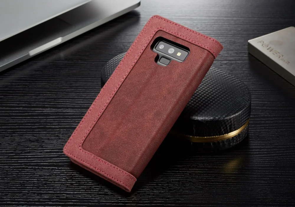 Caseme для Galaxy Note 9 Чехол Флип Жан Холст Подставка-Кошелек на магните Чехлы для samsung Galaxy Note 9 S8 S9 S10 плюс принципиально