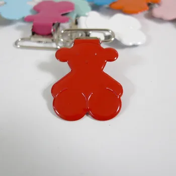 

25PCS 1" 25mm #36 RED Color Teddy Bear Suspender Clips Pacifier Holder Clips