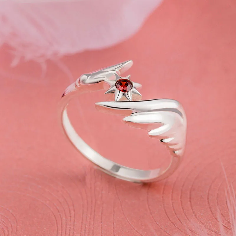 

925 Silver Card Captor Sakura Ring Anime Cosplay Christmas Gift Wing Magic Rings for Girl Women Jewelry