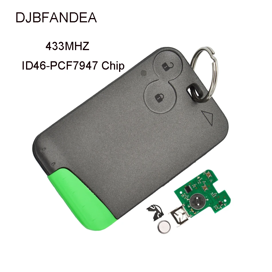 

DJBFANDEA Smart Card Car Key For Renault Laguna Espace 2001-2006 2 Button PCF7947 Smart Card Remote Fob Car Styling