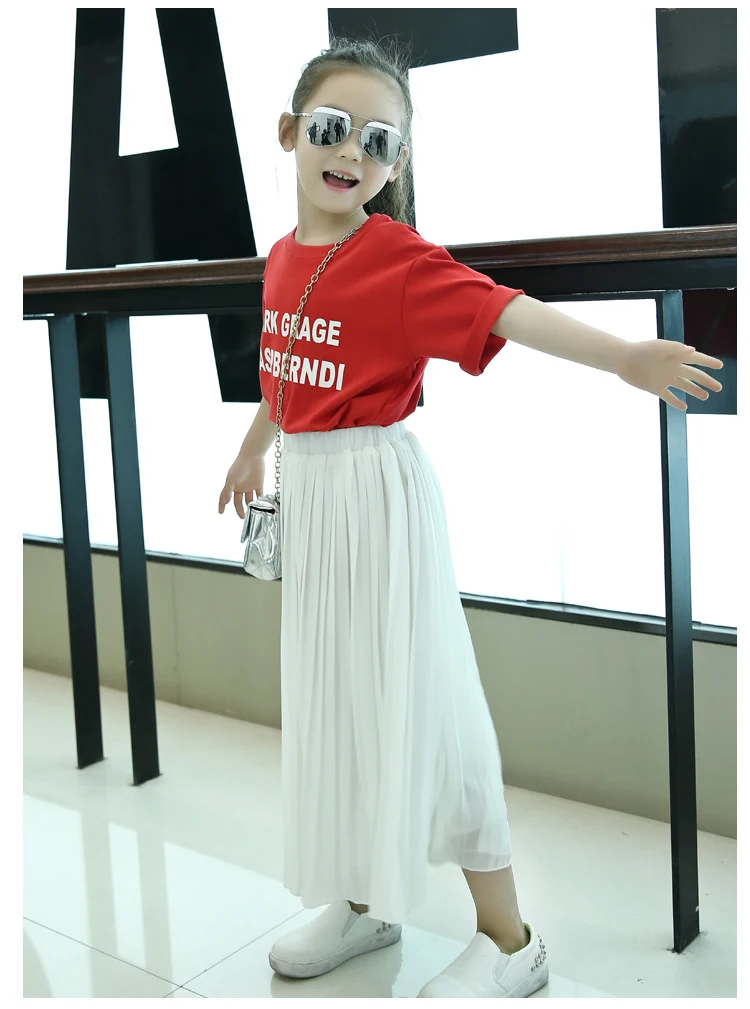 Meninas Saia Longa Crianças Roupas Rosa Preto Plissado Saias Adolescentes Verão 8 9 10 11 12 13 14 Anos Mãe Mod. 254548 9 Meninas saia longa crianças roupas crianças rosa