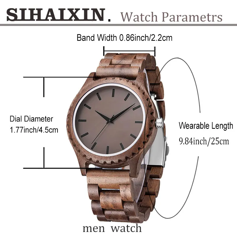 SIHAIXIN деревянные часы мужские ручной работы Horloges Mannen сандаловые кварцевые