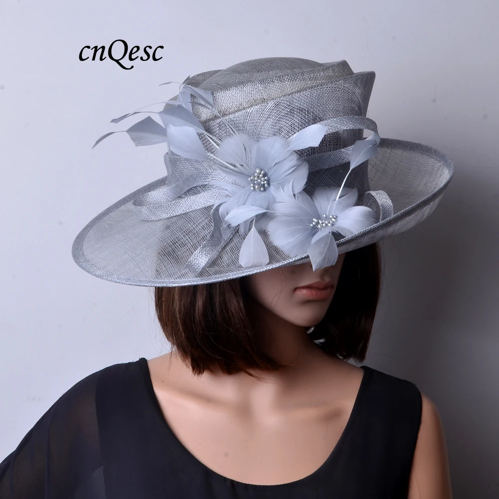 silver grey fascinator hat