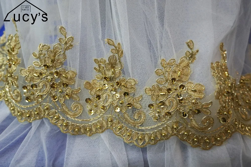 

Gold lace trimming sewing for uniform and costume 5 yards 2017 New lace trim golden lace trim embroidered cording lace trim