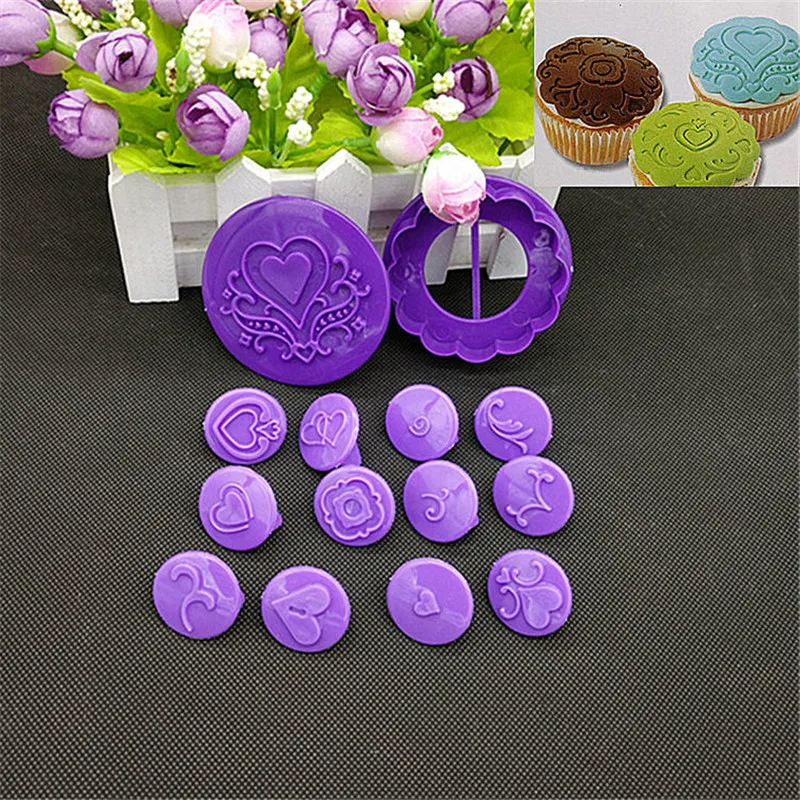 Форма сердца помадные формы 14 шт./лот DIY 3D печенья для торта украшения