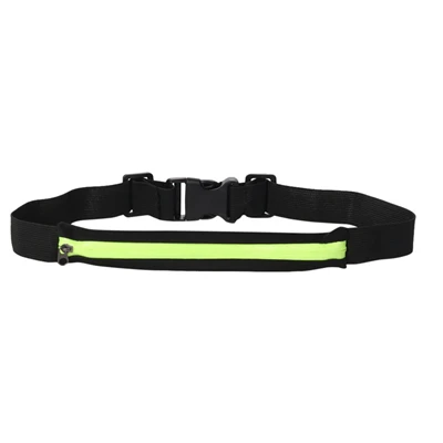 Mnycxen Waist Pack Men Women Double Pocket Waterproof Phone Belt PU Small Bag For Traveling Running Sport Fanny Pack A20 - Color: Green