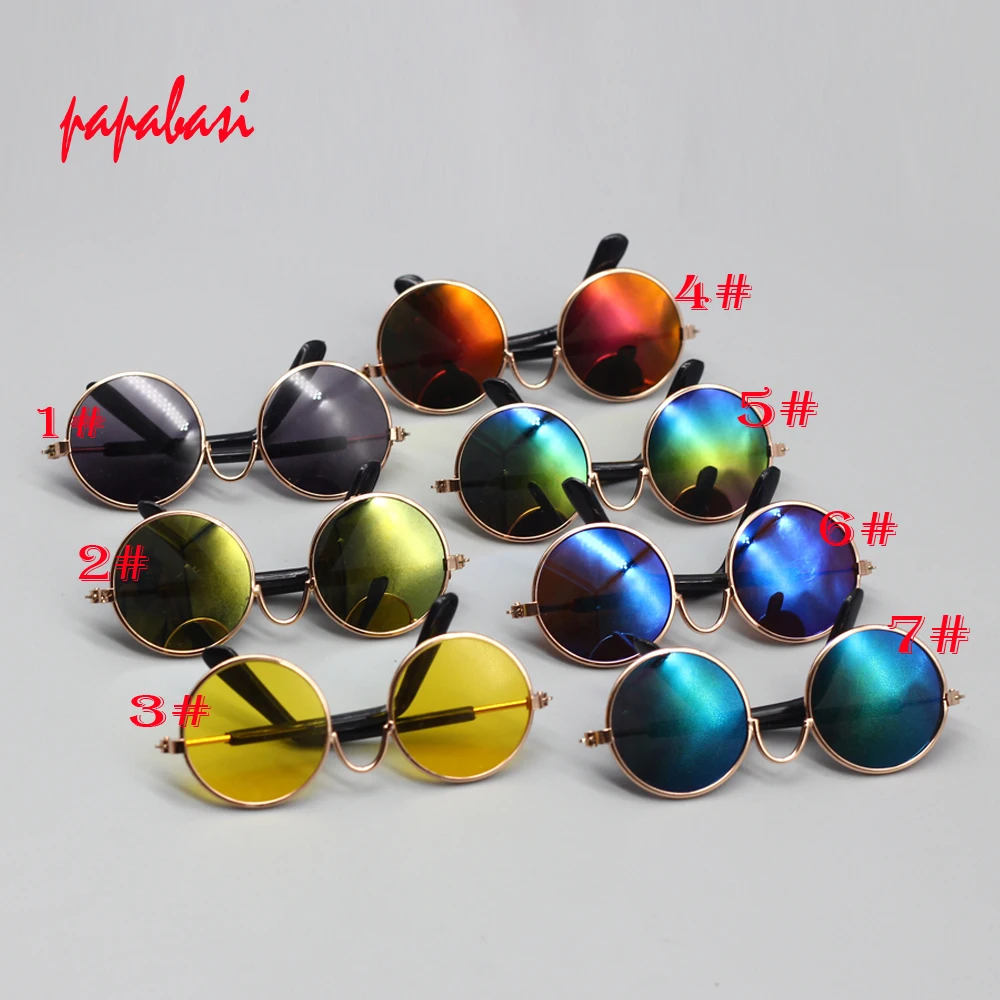 Doll Accessories Doll Eyewear Accessories 1 Pcs 7.5cm Sunglasses For 1/6 BJD Blythes Dolls 18inch Gril Doll DIY Glass Christmas Gift Kids Toys W033
