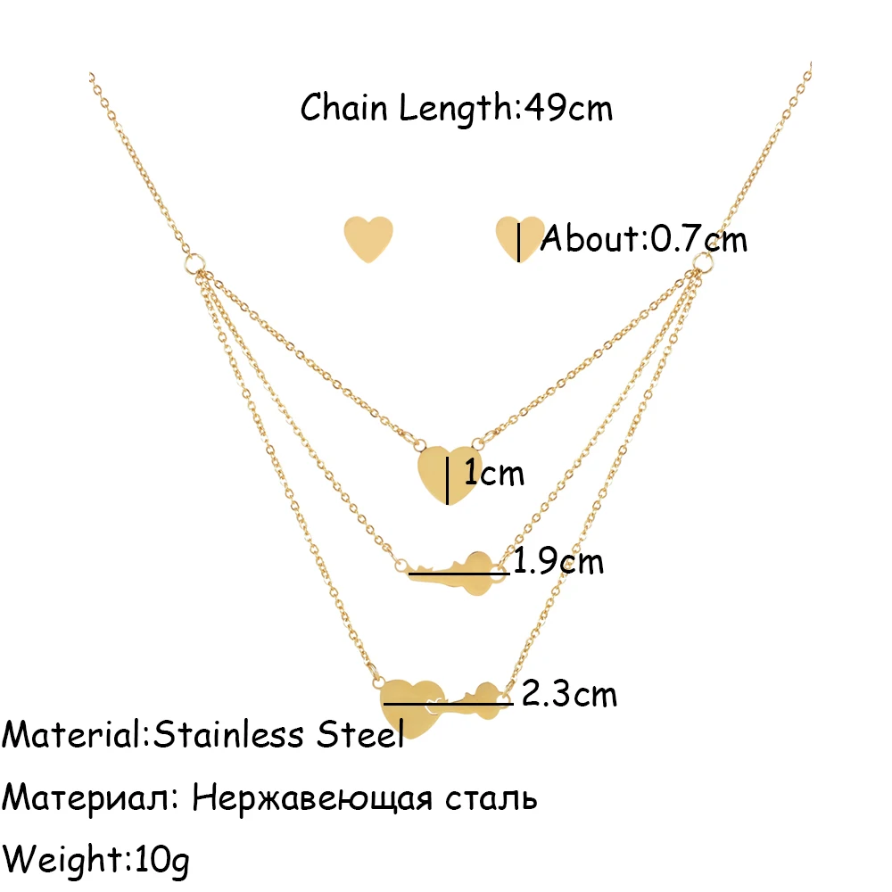 LUBINGSHINE, ювелирные наборы из нержавеющей стали, кристалл, сердце любовь, ожерелье, серьги, золото, цвет, для женщин, свадебные, Bijoux, подарок