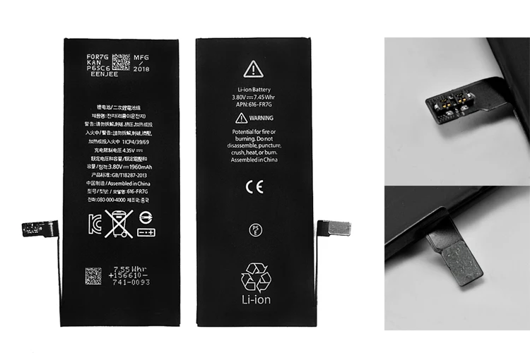 FGHGF IC батареи сотового телефона 10 шт. для Iphone 7 0 цикл rohs высокое качество 7G смартфон замена батареи