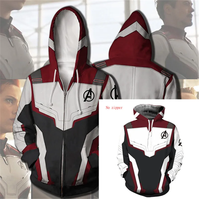 

The Avengers 4 Endgame Quantum Realm 3D Printing Hoodie Sweatshirt Hooded Zipper Jacket Men Women Streatwear Pullover S-5XL
