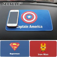 1 шт. SEEYULE 26,5x15 см автомобильный Противоскользящий коврик супергерой символ Железный человек Супермен Бэтмен приборная панель нескользящий коврик для держатель телефона GPS
