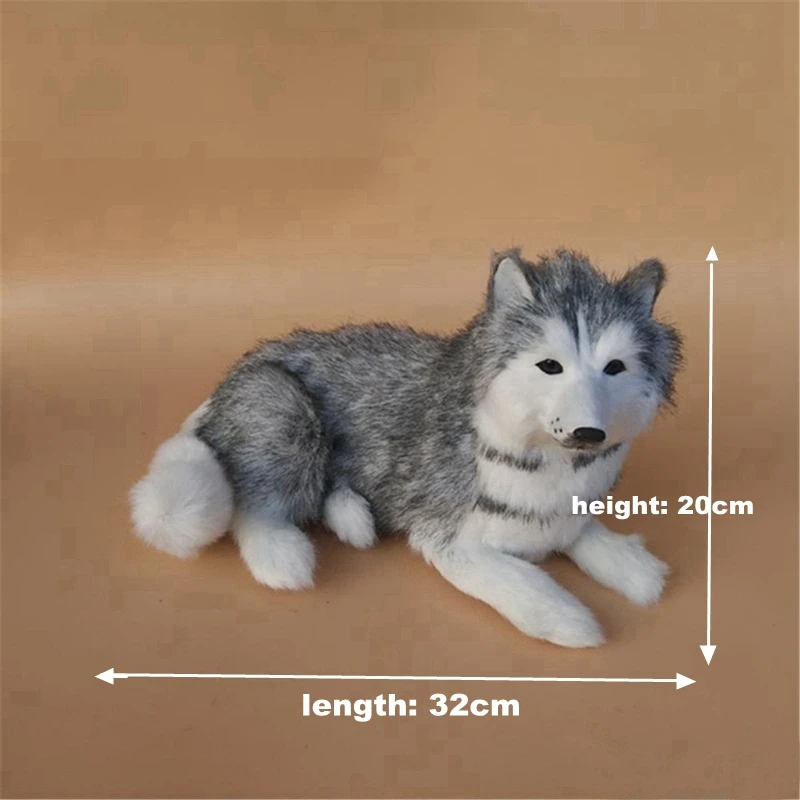 Fancytrader-Squat-Dog-Realistic-Husky-Plush-Toy-Polyethylene-Furs-Handicraft-Home-Decoration-Doll-Gift (1) - 