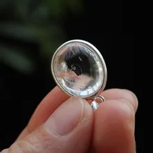 Xd j00676 хорошо ВИДНЫ ПЕРЕМЕЩЕНИЕ Enhydro Bubble Природного Кварца Кристалл Серебряный Кулон