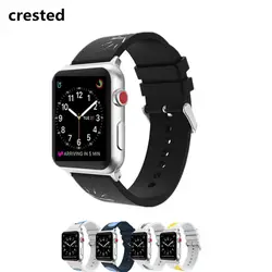 Хохлатая спортивный ремешок для Apple Watch полосы 42 мм 38 мм iWatch 3/2/1 силиконовый ремешок Группа резиновый браслет наручные часы пояса браслеты