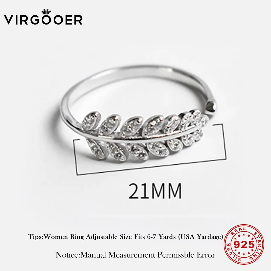 Virgooer 925 серебро Открытое кольцо женские ювелирные изделия мода открытый дизайн в