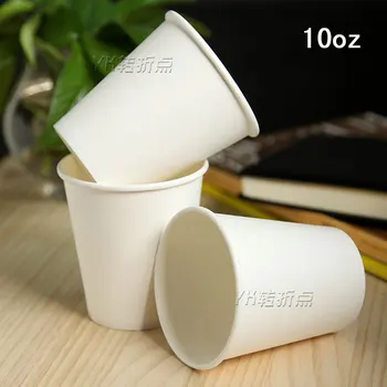 

100 pcs Disposable thickening white paper cups 330ml /10oz tea coffee cup
