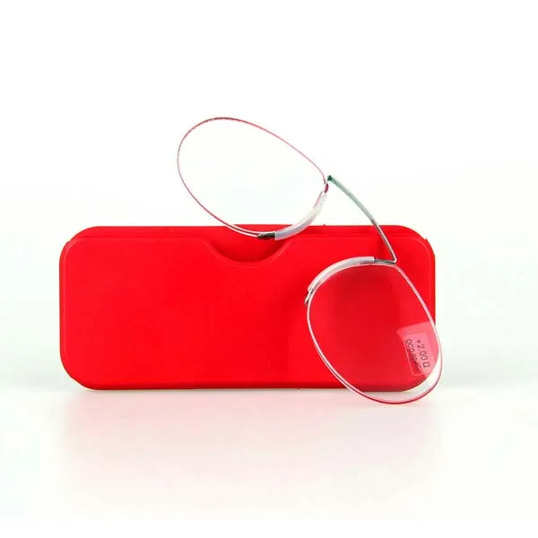 Носовые защитные очки для чтения портативные очки для чтения SOS плоское пенсне клип на мини очки для чтения Пресбиопия 3,5 3,0 2,5 2,0 1 - Цвет оправы: Red