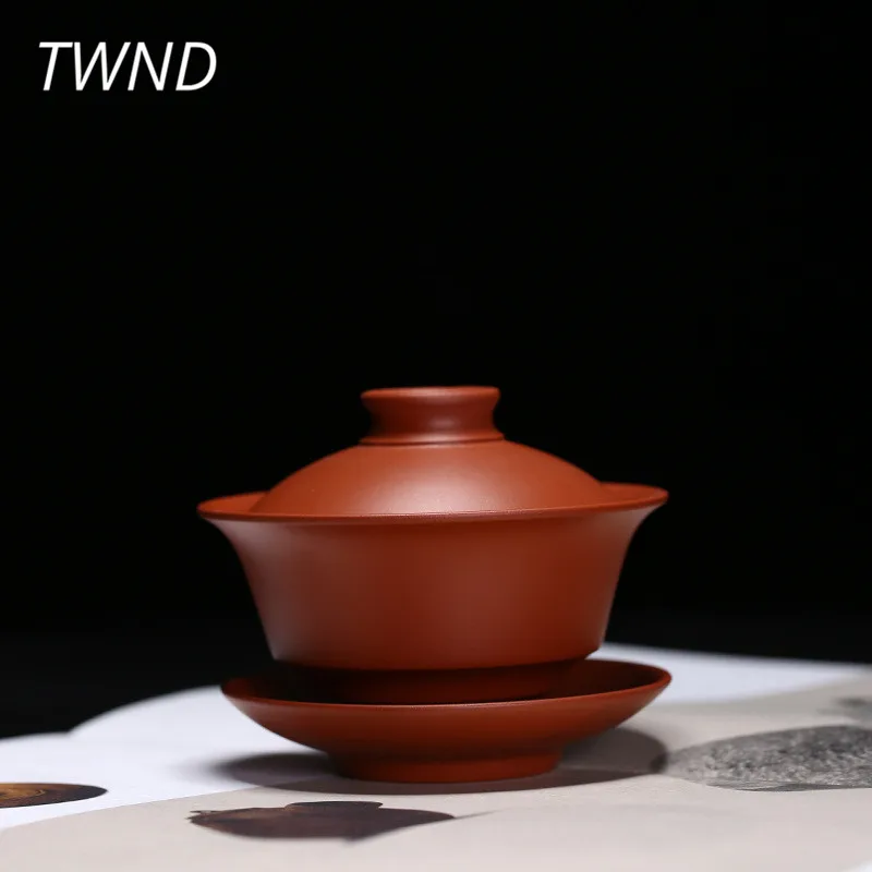 

170CC Purple clay yixing tea tureen teapot chinese kung fu gaiwan handmade zisha kettle teaware