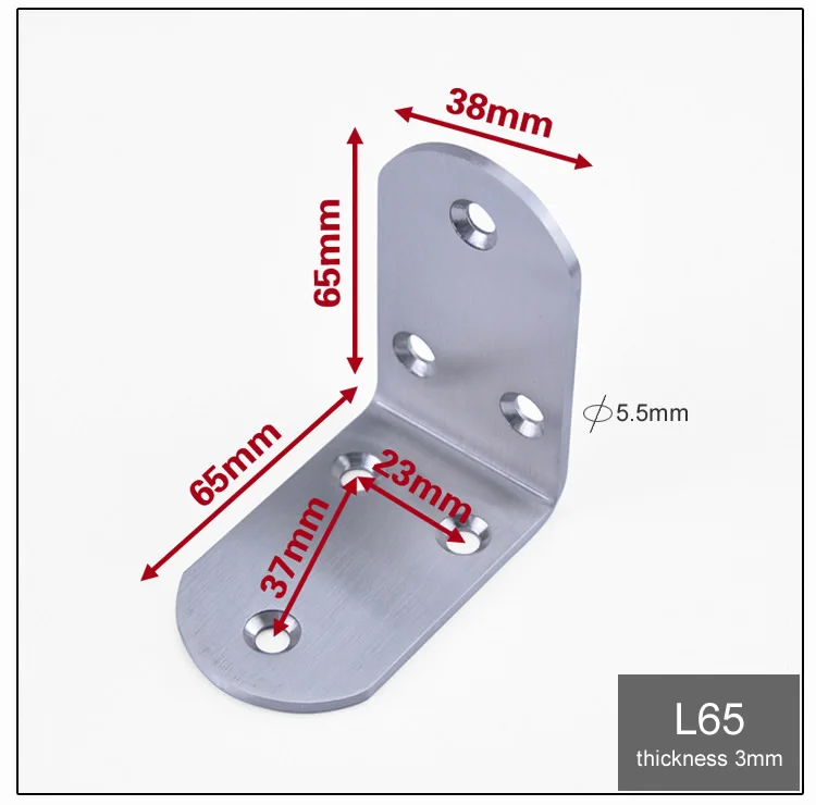 Высокая нагрузка, угловой кронштейн мебели из нержавеющей стали/соединитель-фиксатор, толщина 3 мм, правый угол, поддержка полки, мебельное оборудование