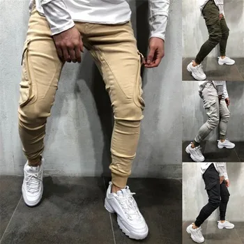 

2019 Fashion Mens Slim Fit Tracksuit Sport Workout Gym Skinny Jogging Joggers Sweat Pants Street Casual Trousers Autumn Spring