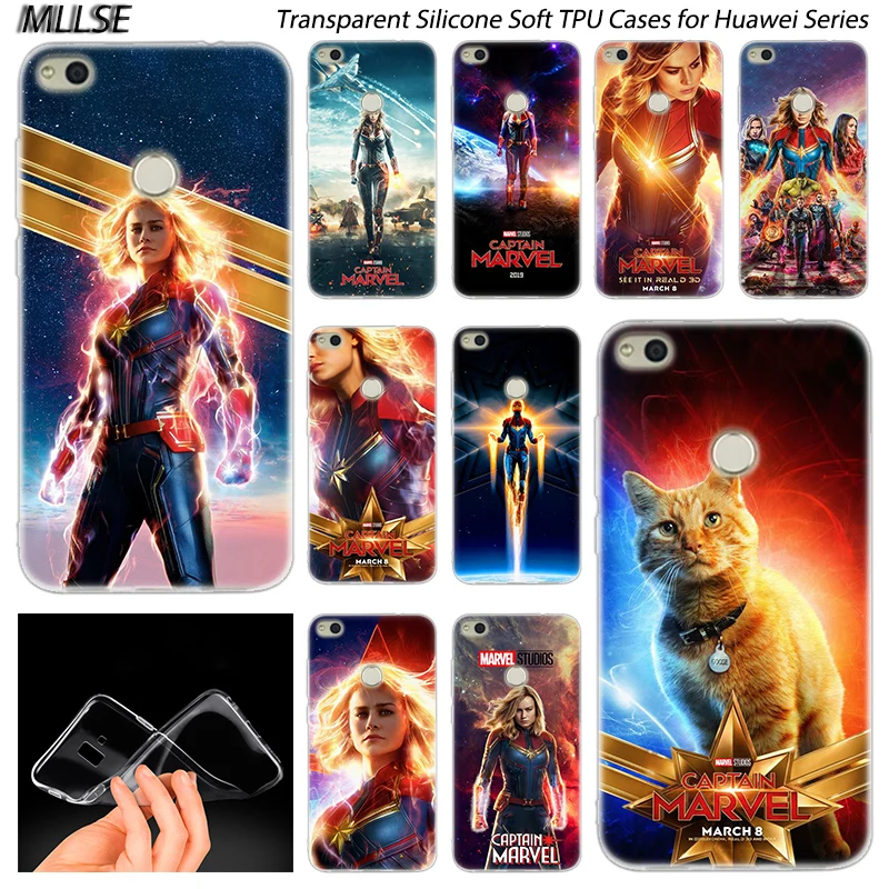 

Hot Captain Marvel Soft Silicone Case for Huawei NOVA 3 3i 4 Honor 7A Pro 7C 7S 6X 7X 8X 8 9 10 Lite Play View 20 Fashion Cover
