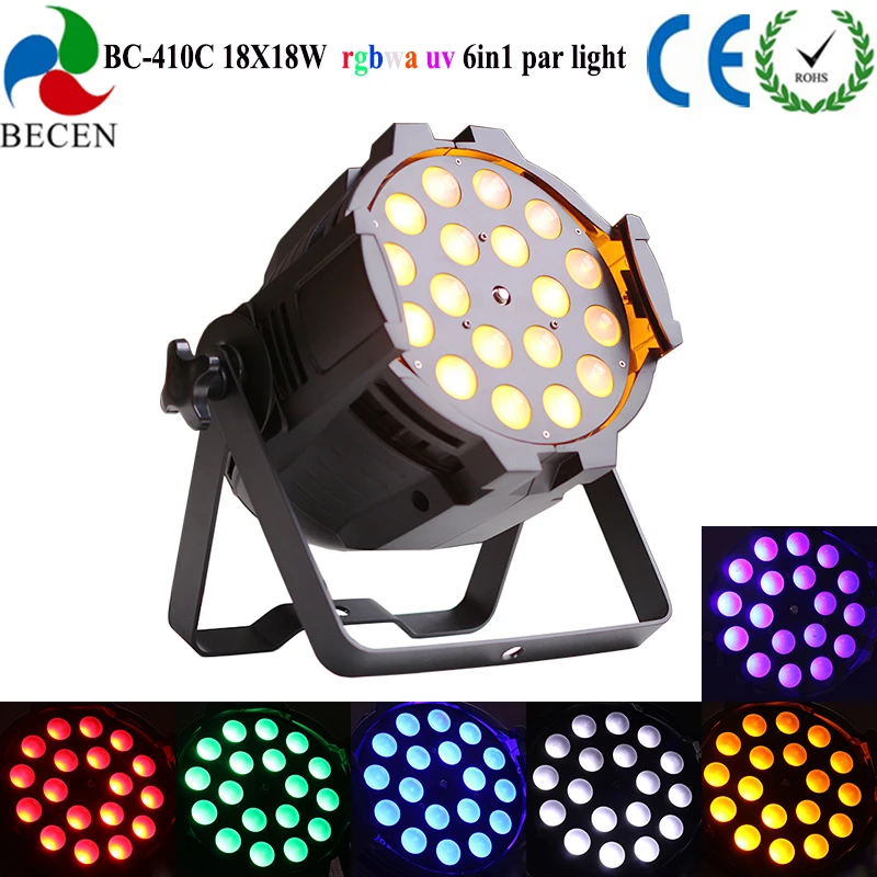 18x18W RGBWA UV 6in1 Zoom par light LED par 64 stage dj club lighting