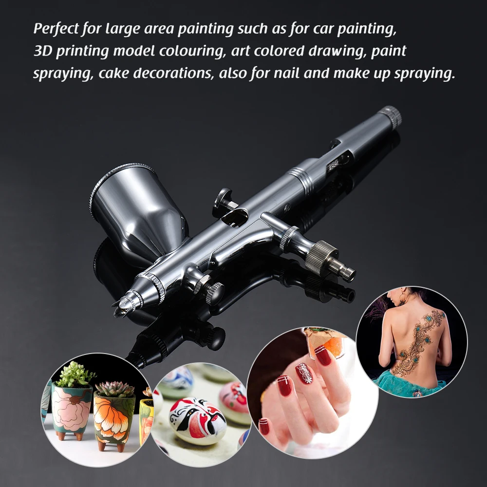 

Gravity Feed Dual-Action Airbrush 13ccKit Set Capacity Trigger Spray Pen Multi-Purpose Art Craft Paint Baking Tattoo DIY Beauty