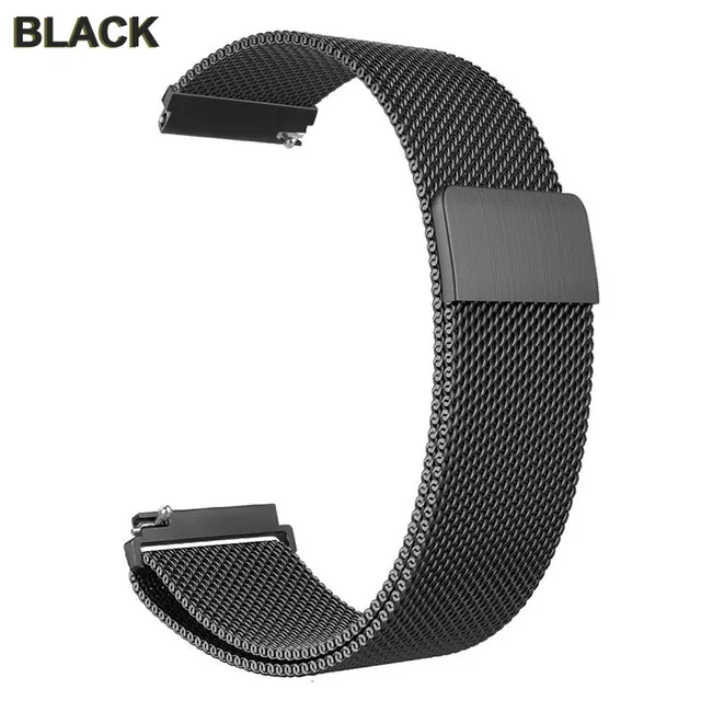Новинка 20 мм металлический ремешок для часов магнитный ремешок для Garmin Vivoactive3 аксессуары/Vivomove HR/Forerunner 645 умный браслет на запястье - Цвет: BLACK