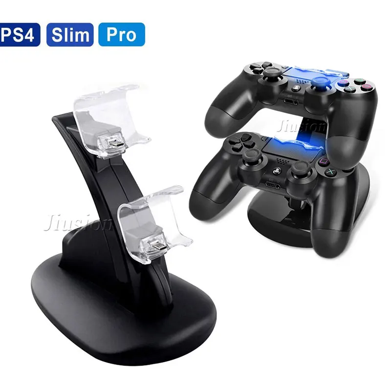 

Dual Charger Controller Holder Stand with Charger 2 LED Micro USB Charging Dock Station For Sony Playstation For PS4 Joystick