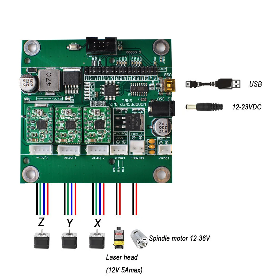 3 оси GRBL автономная плата контроллера USB ЧПУ Плата экрана контроллера для мини DIY 1610/3018 CNC лазерный гравер машина