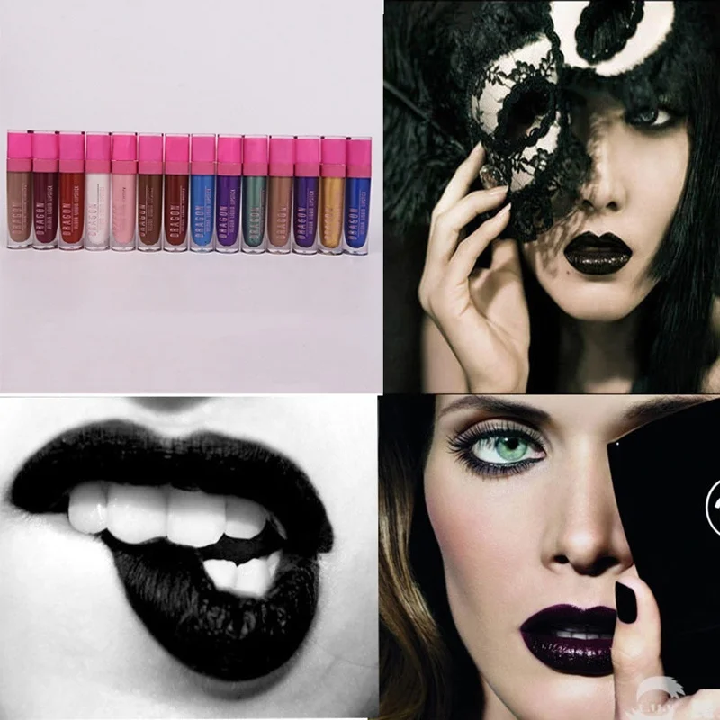 

Matte velvet purple black white Yaochun matte lipstick waterproof nonstick Cup stars lip gloss metallic colors