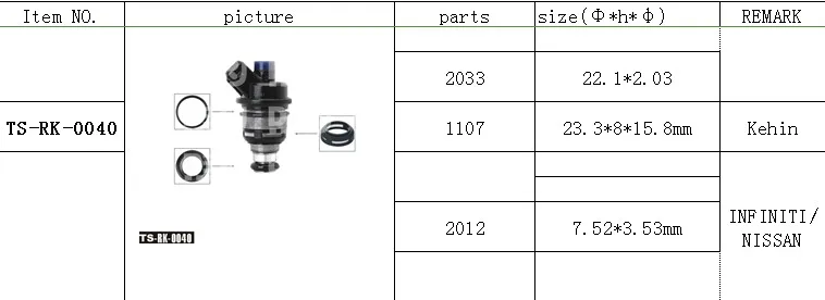 

Free shipping!!100sets/box KEIHIN TOP FEED MPI Fuel Injector Repair Kits TS-RK0040