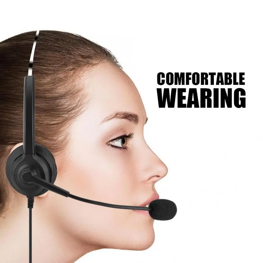 

New Call Center Headset With Microphone 2.5/3.5mm Plug Telephone Voice Interphone Headphone For Computer PC Game Volume Control