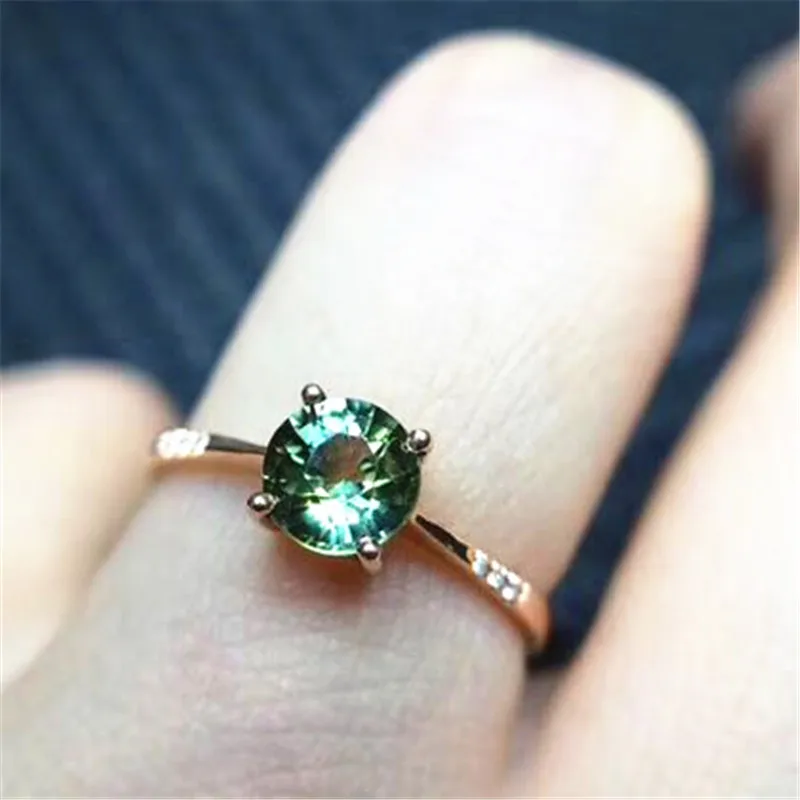 18 k yellow gold with 100% natural sapphire ring Blue, yellow green fine jewelry With natural diamond