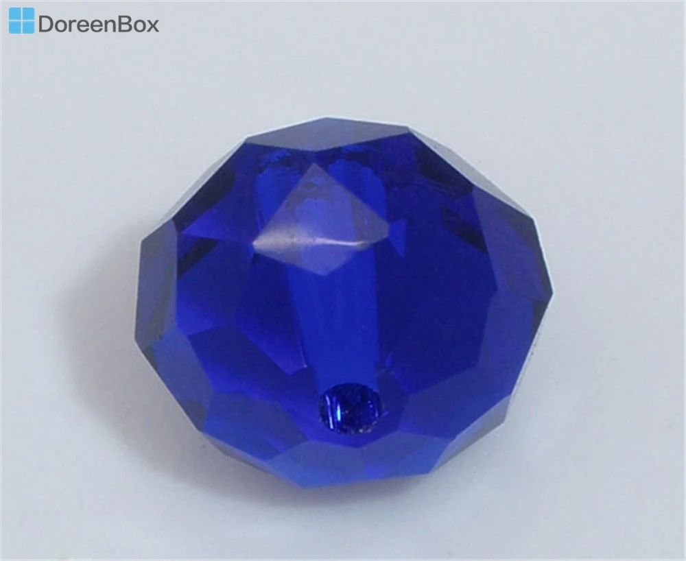 

Doreen Box hot- 50 PCs Dark Blue Crystal Glass Faceted Rondelle Beads 5040 10mm(B04420)