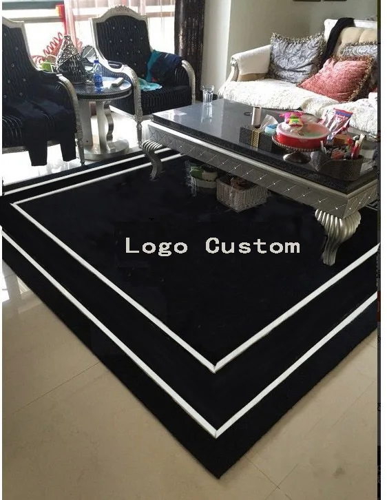 Ковер, черный и белый большой коврик для спальни, напольный коврик для гостиной или спальни, домашний 3D ковер на заказ, фирменные ковры