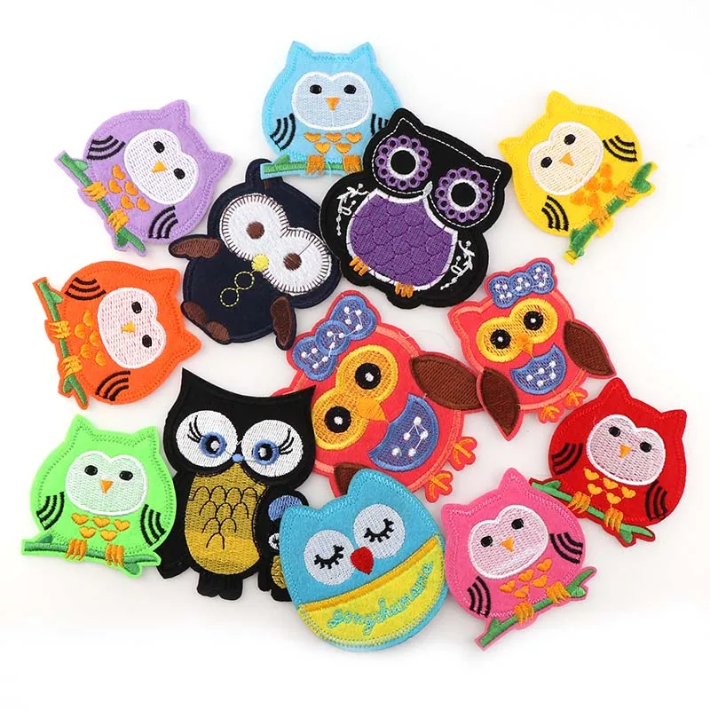 

1Pc Embroidery Patches Clothing Cute Owl Series Iron On Patches Punk Motif Applique DIY Cloth Accessory Sticker