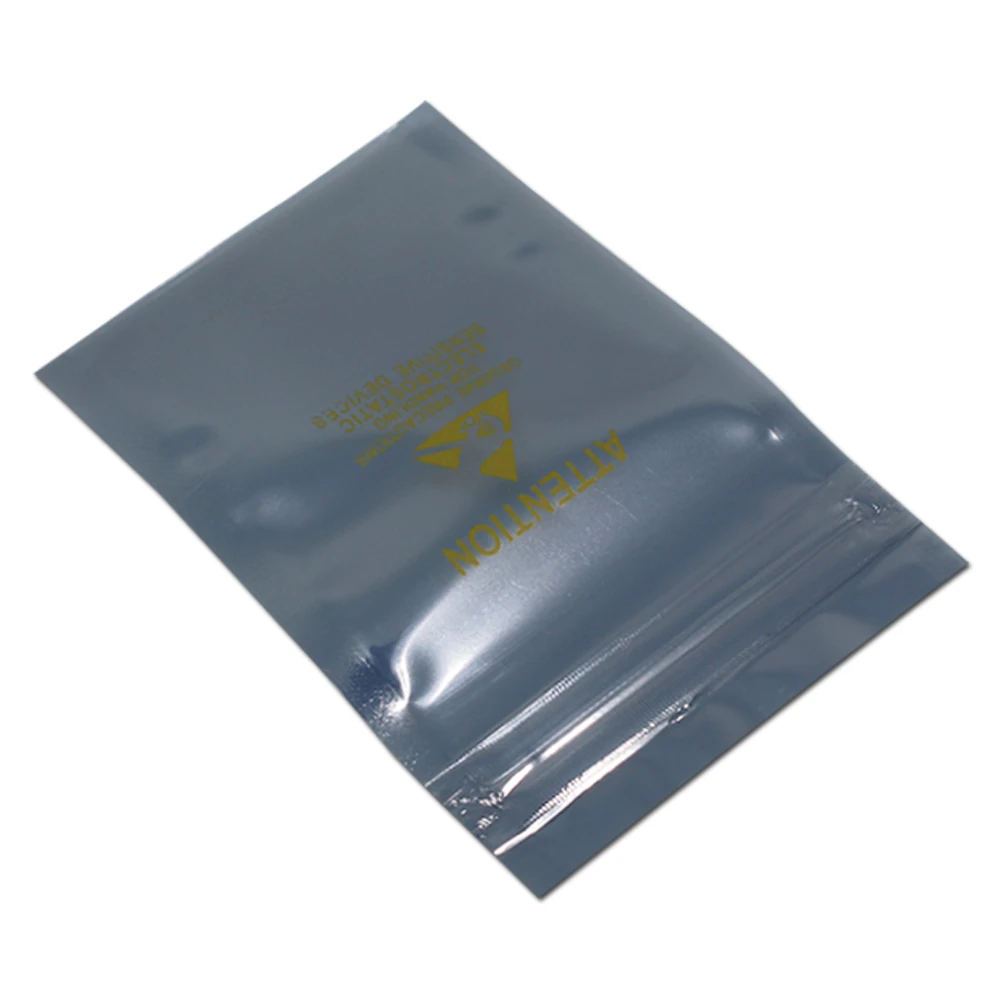 100 шт., антистатические пластиковые пакеты на молнии для упаковки электронных инструментов, антистатические защитные пакеты на молнии