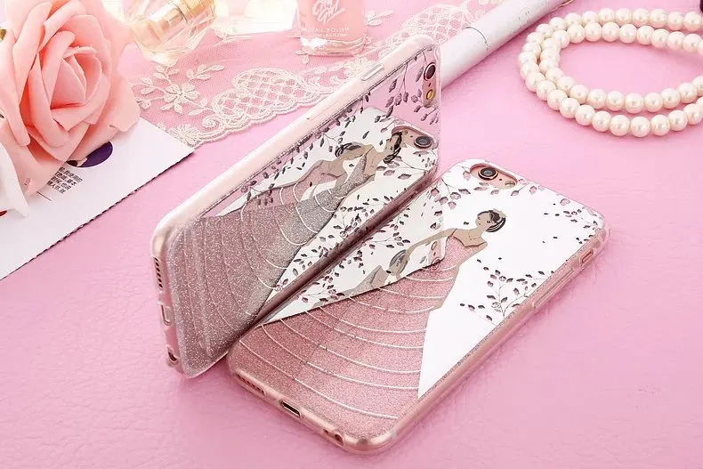 Cute Case for iphone 6 6S 6 Plus Shining Bling Beautiful Girl 3D Phone