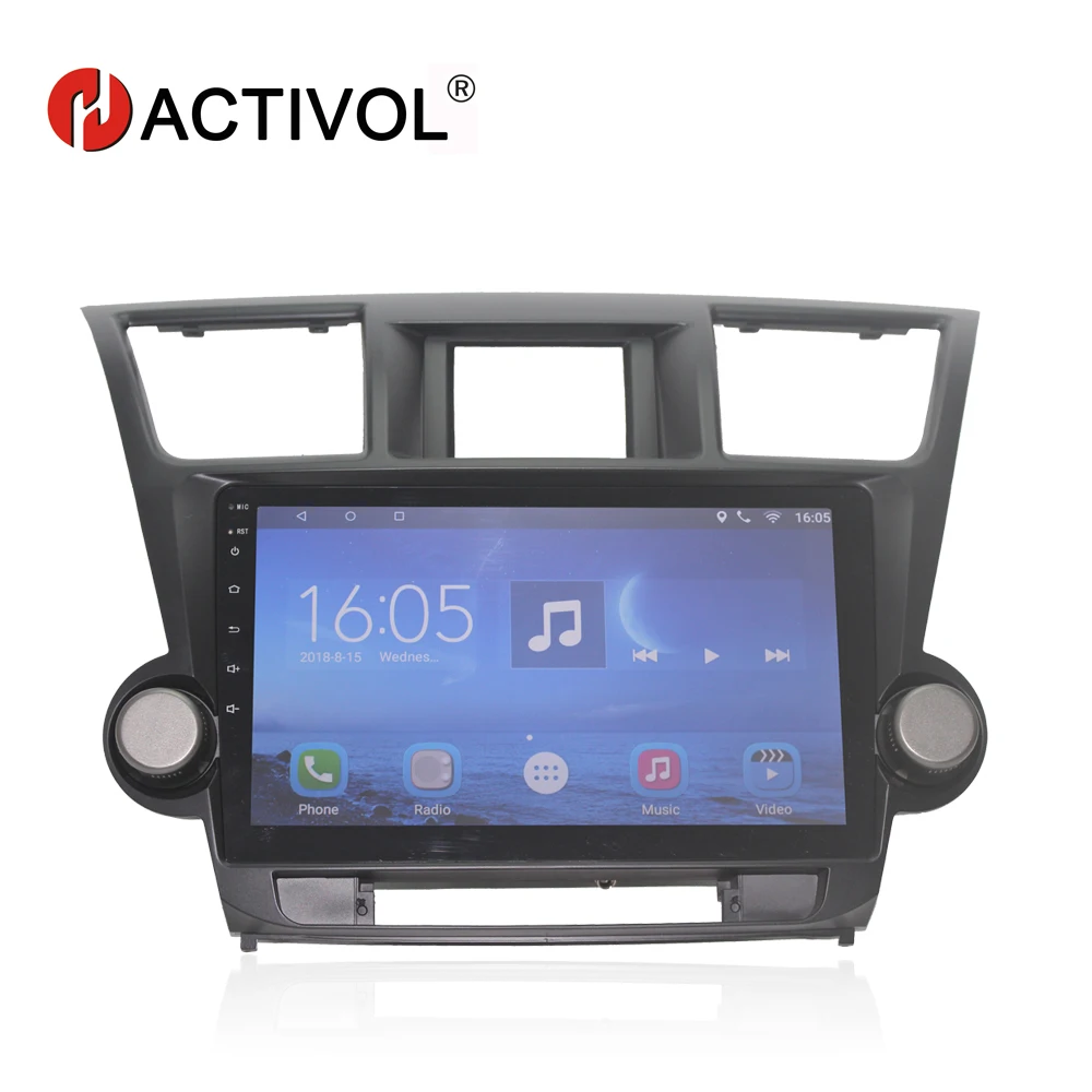 HACTIVOL 10,1 "четырехъядерный автомобильный Радио для Toyota Highlander Kluger 2012-7,0 android 1G RAM автомобильный dvd-плеер с 16G ROM 2008