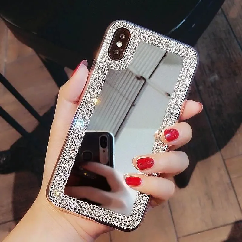 

Fashion Mirror Phone Cases For Huawei P20 lite P30 Honor 7C 7A pro 9 P Smart Case Lovely Girl TPU+Acrylic Anti-knock Cover Coque