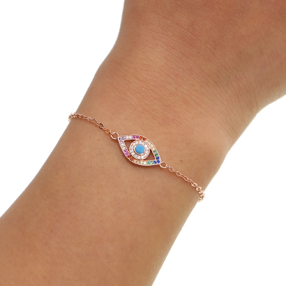2018-new-trendy-rose-gold-link-chain-tiny-bracelet-multi-colors-cz-turkish-evil-eye-cz (2)