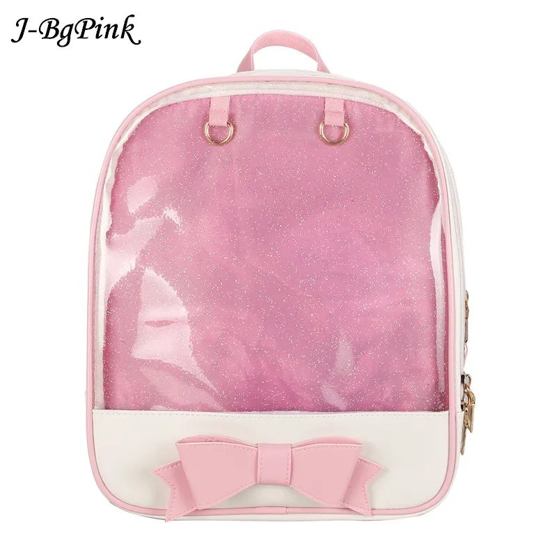 Kawaii clear backpack Heart Window Lolita Student School Bag Backpack ...