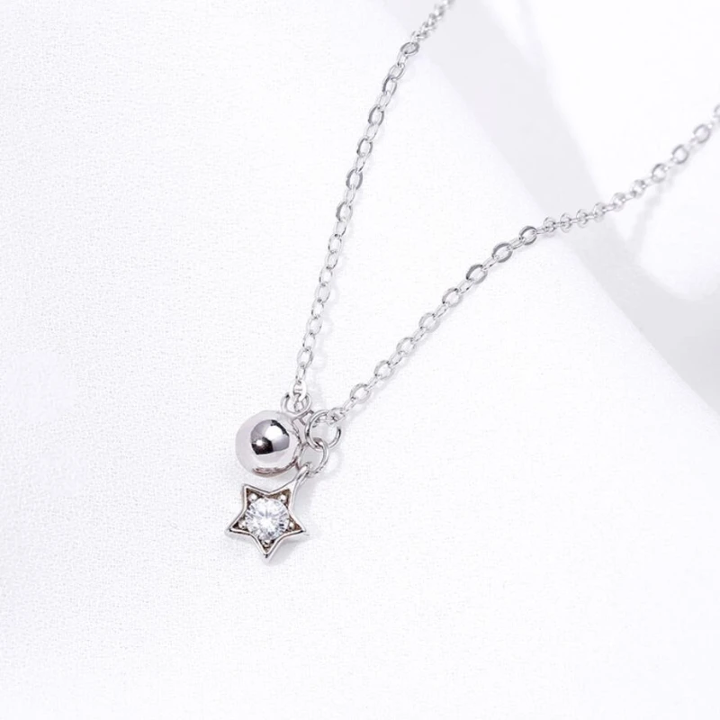 

Star Bell Simple Short Gift 925 Sterling Silver Clavicle Chain Temperament Trendy Female Necklace SNE169