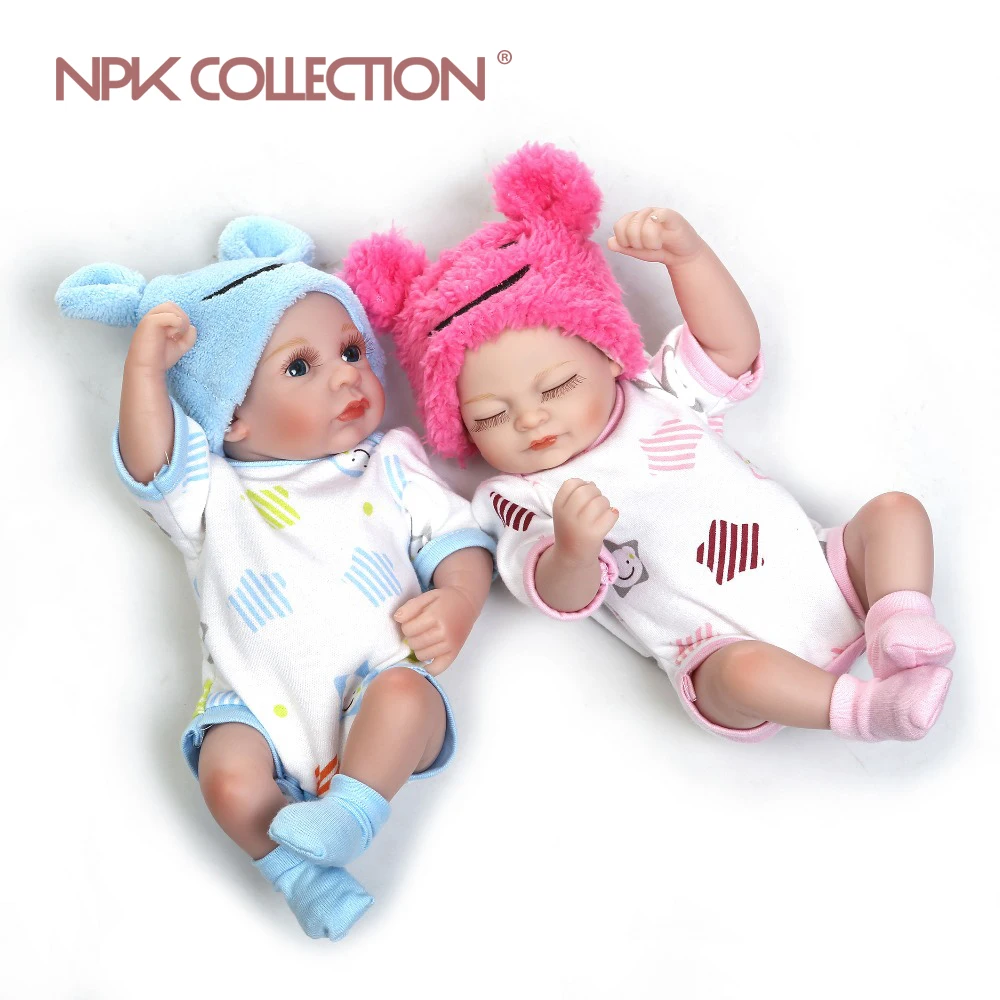 NPK 28 см мини bebe Кукла реборн Горячая игрушки slicone reborn baby куклы мини-близнецы подарок Bonecas Рождество милый ребенок