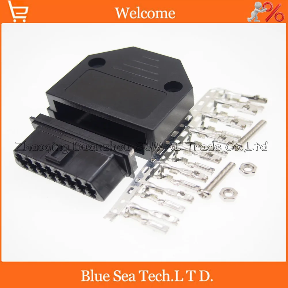 16 Pin Obd2 Female Crimp Wire Terminals Type Plug Connector For Ecu