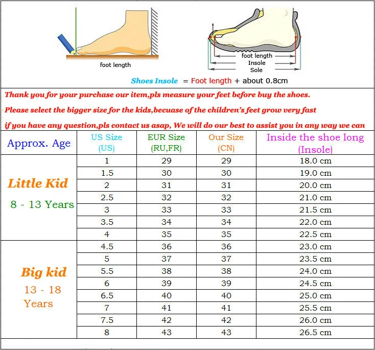 girls shoe size 29