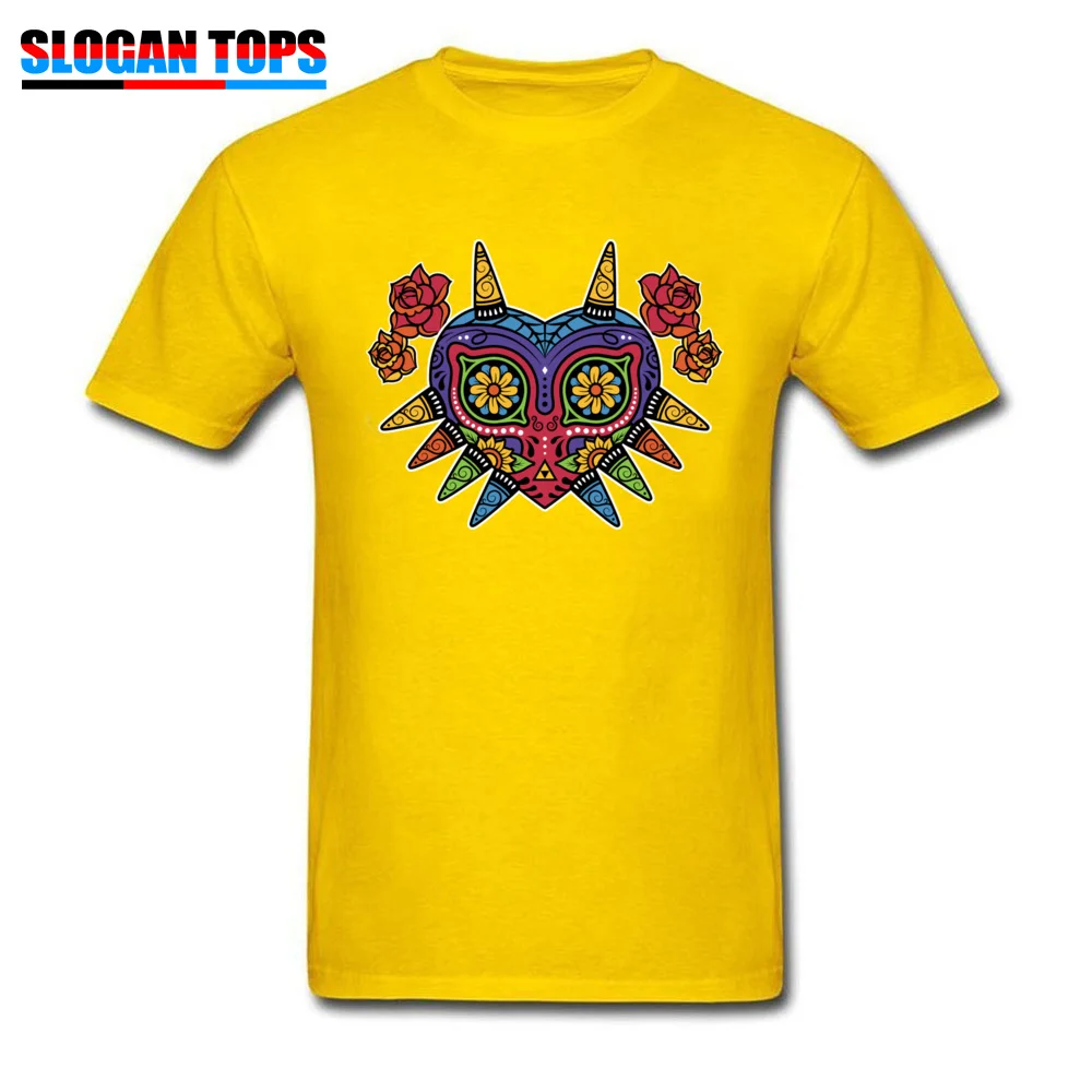 Young Latest Tops & Tees Round Neck Summer Fall 100% Cotton Fabric T-Shirt Comics Short Sleeve El Dia de la Majora Tops Shirt El Dia de la Majora yellow