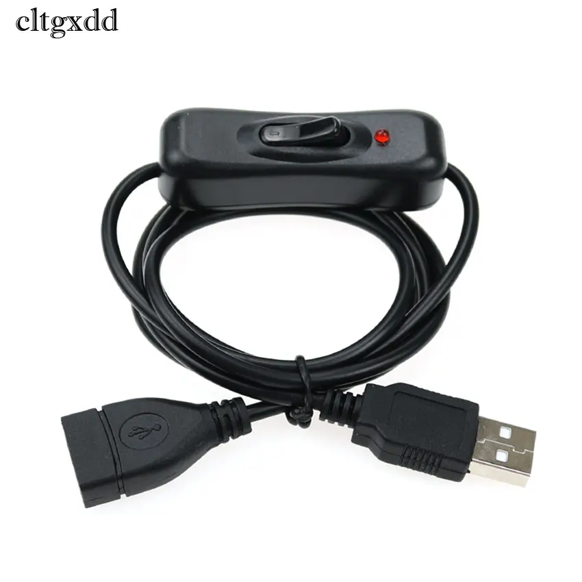 

cltgxdd Electronics Date Converting USB Cable Male to Female Switch ON OFF Cable Toggle LED Lamp Power Line Black